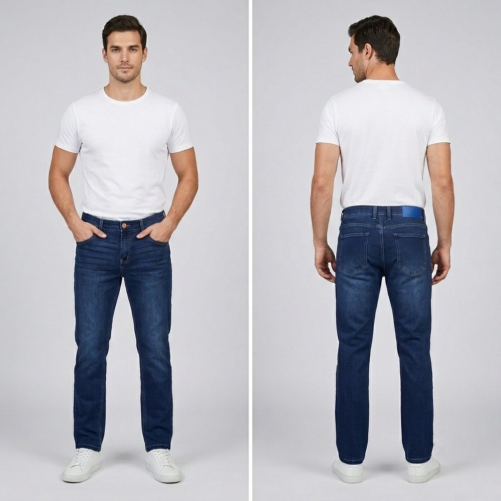 Mugsy Kinzies Dark Wash Stretch Denim Jeans Blue FLX4NKZ-34X34 Mens‎ 34x34